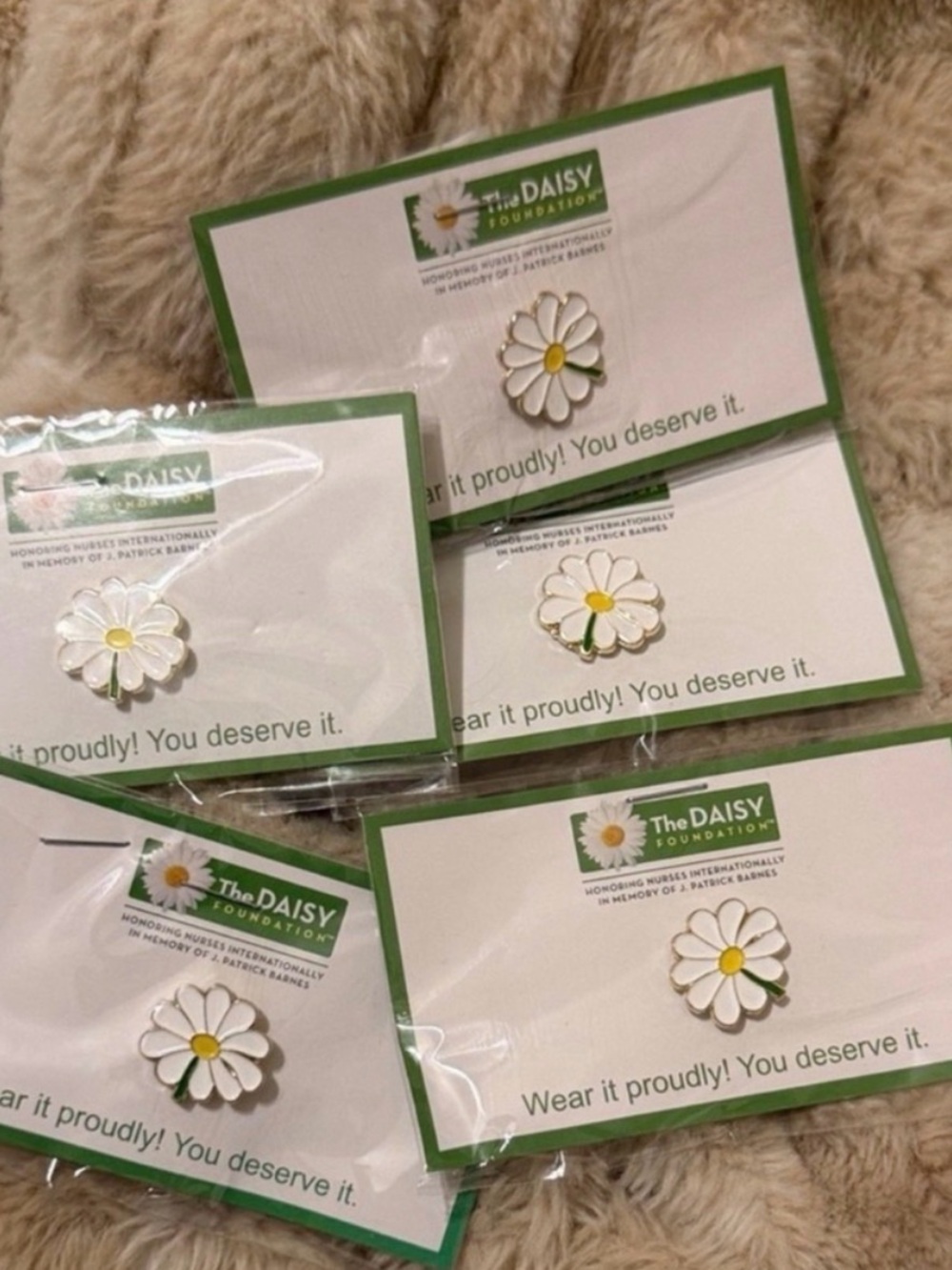 The DAISY Foundation White & Yellow Daisy Pins